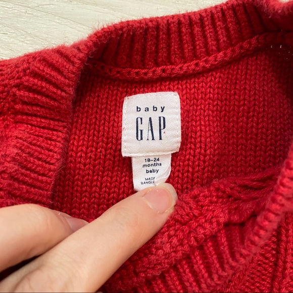 Baby Gap Red Cable  Knit Sweater - Picture 2 of 5